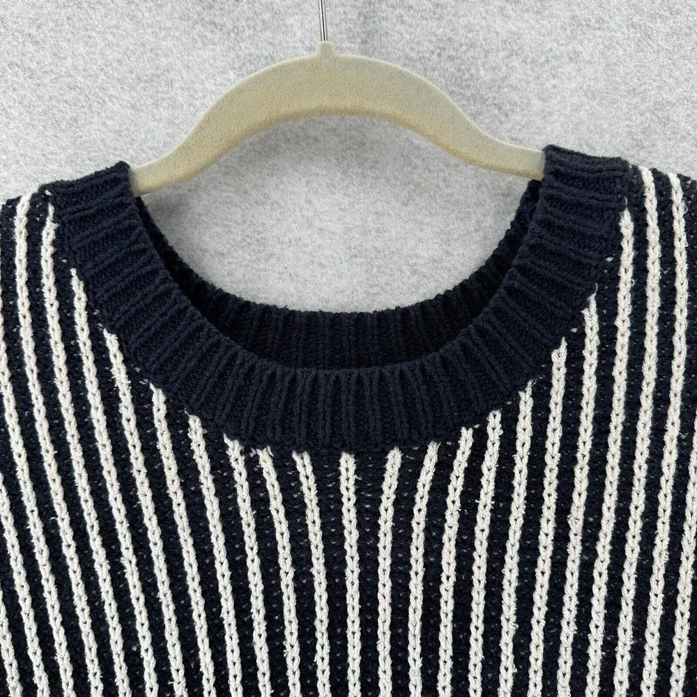 One x One Teaspoon Tunic Sweater Womens LARGE Blue Ivory Oversized‎ Striped - Picture 6 of 15